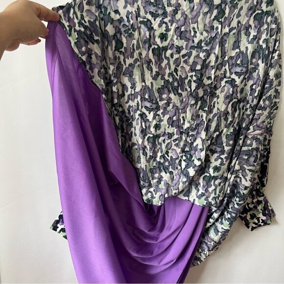 Nasty Gal,Women’s Abstract Print Keyhole Midaxi Tea Dress-Purple. Size:6(US) NWT - Picture 13 of 16